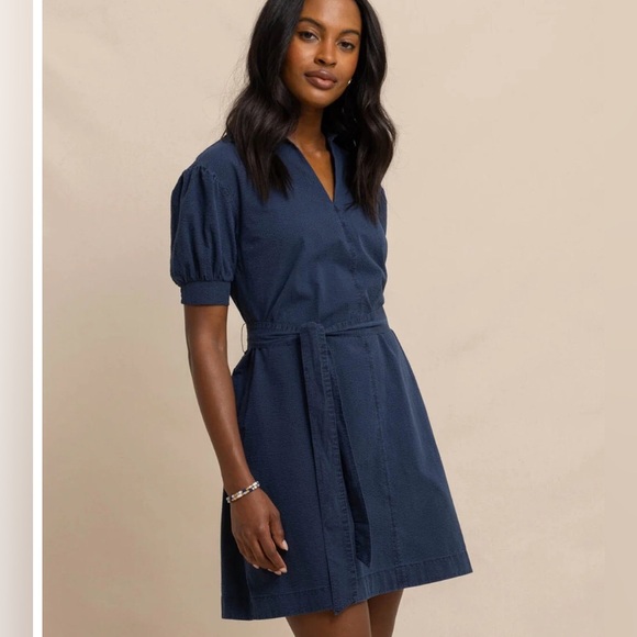 NWT! Southern Tide Calandra Washed A-Line Seersucker Dress in White Small - Picture 2 of 8